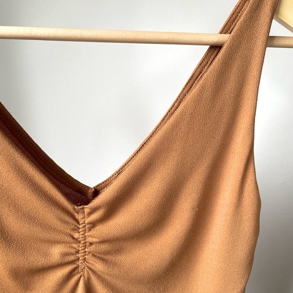 Dynamite Mustard High Point Bodysuit with Ruching - Picture 3 of 5